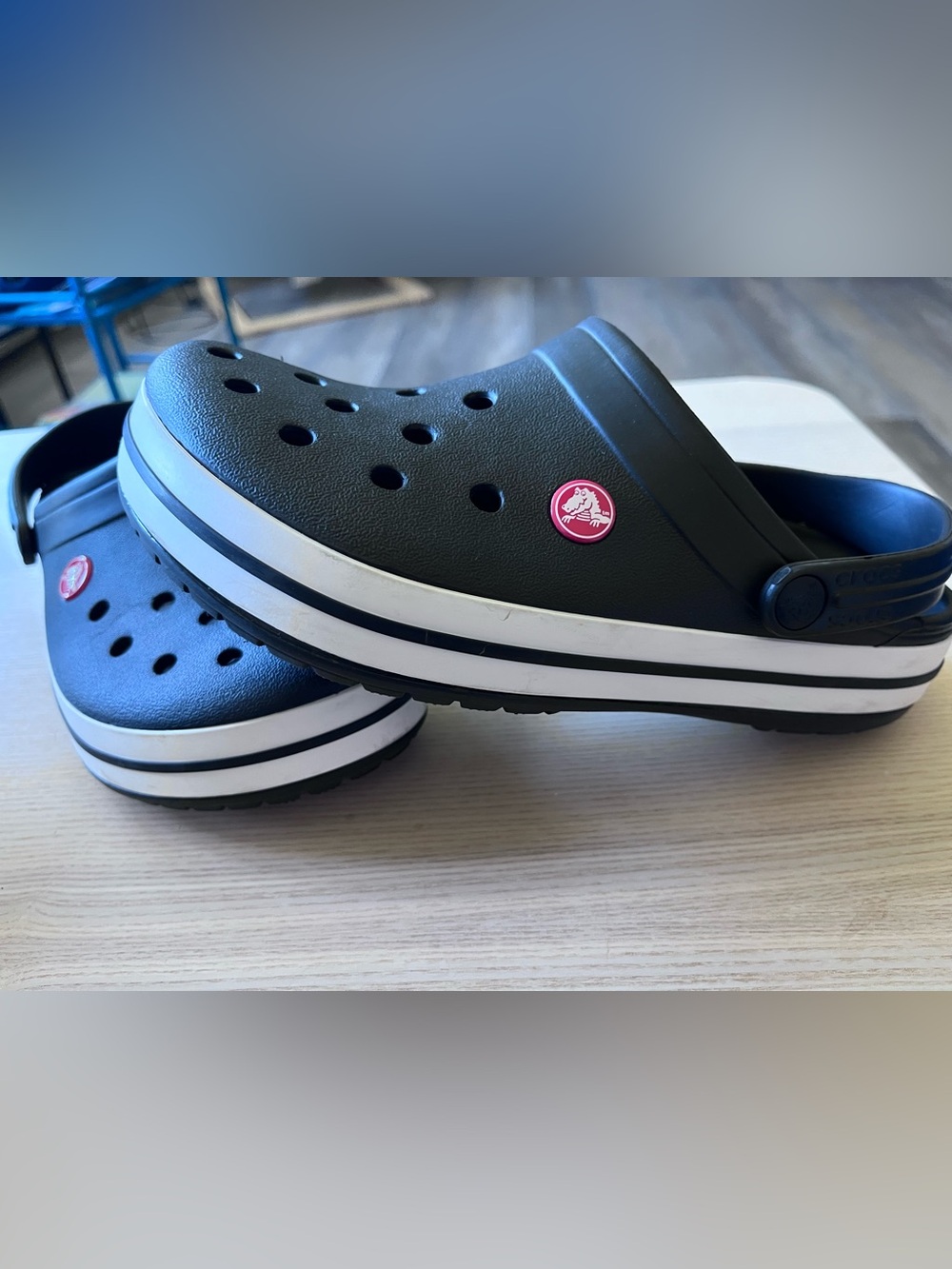 CROCS Black Clog with White Midsole